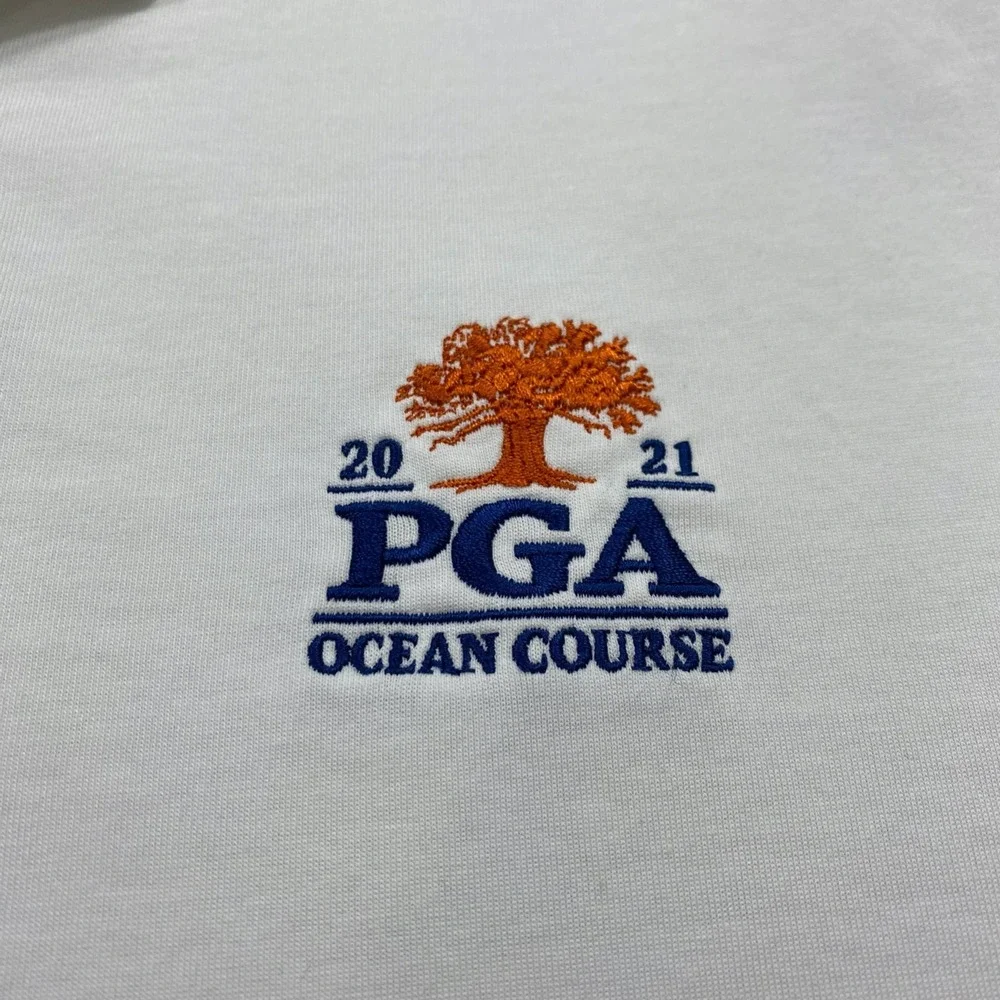 Polo Ralph Lauren PGA Ocean Course Golf Polo Shirt‎ L White Wicking Athletic